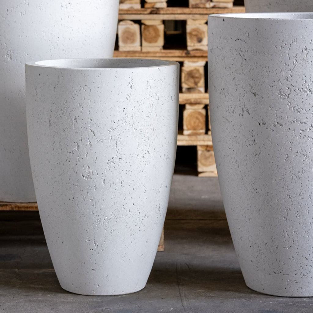 Vessara | White Mist – 62cm Extra Large Tall Concrete Planter – 31L Vase-Style Plant Pot-3